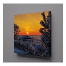 Technopa Karlı Bir Gün Doğumu 60x60 cm Kanvas Tablo