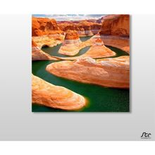 Technopa Kayalar ve Nehir 160x160 cm Kanvas Tablo