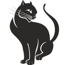 Technopa Kedi 160 cm Folyo Duvar Stickerı