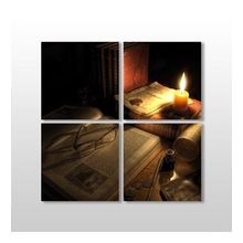 Technopa Kitap ve Mum 60x60 cm Kanvas Tablo