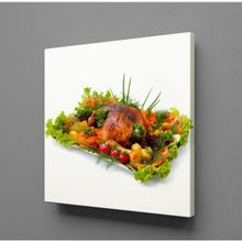 Technopa Kızarmış Tüm Tavuk Kare 100x100 cm Kanvas Tablo