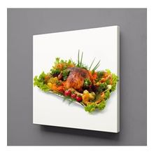 Technopa Kızarmış Tüm Tavuk Kare 50x50 cm Kanvas Tablo