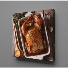 Technopa Kızarmış Tüm Tavuk Kare 60x60 cm Kanvas Tablo