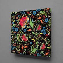 Technopa Mavi ve Yeşil 120x120 cm Kanvas Tablo
