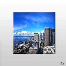 Technopa Metropol ve Kıyı Şeridi 80x80 cm Kanvas Tablo