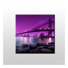 Technopa Mor Yansıtması Köprü 30x30 cm Kanvas Tablo