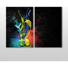 Technopa Naturel Boya Şişeleri 50x40 cm Kanvas Tablo