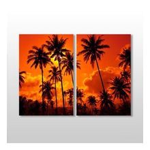 Technopa Palmiye ve Güneş 90x80 cm Kanvas Tablo
