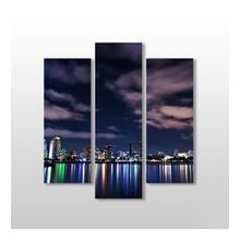 Technopa Renkli Şehir Manzarası 147x160 cm Kanvas Tablo