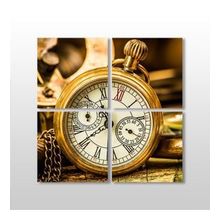 Technopa Saat Gold 90x90 cm Kanvas Tablo