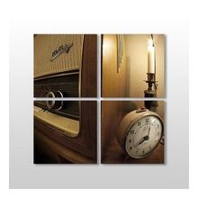 Technopa Saat ve Mum 150x150 cm Kanvas Tablo