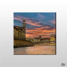 Technopa Saatli Kule 130x130 cm Kanvas Tablo
