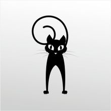 Technopa Şaşkın Kedi 50 cm Folyo Duvar Stickerı