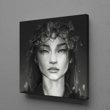 Technopa Siyah Beyaz Kadın 120x120 cm Kanvas Tablo
