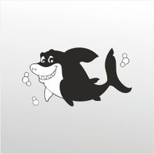Technopa Tatlı Köpek Balığı 30 cm Folyo Duvar Stickerı