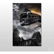 Technopa Tren Kazası 140x70 cm Kanvas Tablo