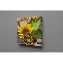 Technopa Yeşil Zeytin ve Ayçiçek 50x50 cm Kanvas Tablo