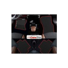 Tegin Honda Civic Euro Hatchback 2001-2003 5 Kapı Siyah Deri Kırmızı Kenar Paspas