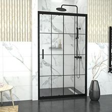Teknoduş Black Capello 6 mm Karolajlı Şeffaf Cam 1 Sabit 1 Sürgü İki Duvar Arası Duşakabin