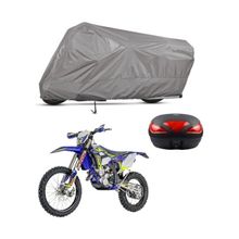 Teksin Sherco Enduro 250 Cross Arka Çanta Uyumlu A+ Kalite Gri Motosiklet Brandası