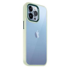 Teleplus Apple iPhone 14 Pro Max Renkli Bumper Hybrid Krom Silikon Yeşil Kılıf