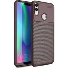 Teleplus Huawei Honor 8C Negro Karbon Kahverengi Silikon Kılıf