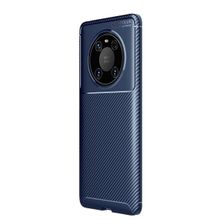 Teleplus Huawei Mate 40 Pro Karbon Dokulu Negro Tam Kapatan Ekran Koruyucu Lacivert Silikon Cep Telefonu Kılıf