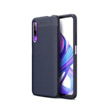 Teleplus Huawei P Smart Pro Deri Dokulu Silikon Lacivert Nano Ekran Koruyucu Cep Telefonu Kılıfı