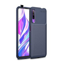 Teleplus Huawei P Smart Pro Negro Karbon Dokulu Silikon Lacivert Nano Ekran Koruyucu Cep Telefonu Kılıfı