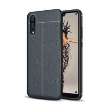 Teleplus Huawei P20 Deri Dokulu Silikon Gri Kılıf