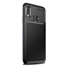 Teleplus Huawei Y6 2019 Negro Karbon Ve Silikonlu Kılıf Lacivert ve Nano Ekran Koruyucu