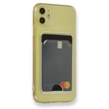 Teleplus iPhone 11 Kamera Korumalı Kartlıklı Silikon Şeffaf Kılıf