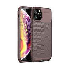 Teleplus iPhone 11 Pro Max Negro Karbon Silikon Siyah Tam Kapatan Cam Kılıf