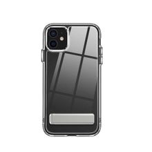 Teleplus iPhone 12 Hibrid Lstand Kapak Silikon Şeffaf Cep Telefonu Kılıfı