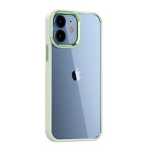 Teleplus iPhone 12 Renkli Bumper Hybrid Krom Silikon Siyah Kılıf