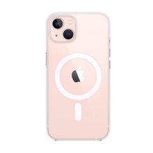 Teleplus iPhone 13 Manyetik Kristal Wiriless Destekli Sert Kapak Silikon Wiriless Şarj Aleti Şeffaf Cep Telefonu Kılıfı