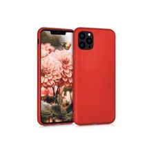 Teleplus iPhone 13 Pro Max Lüks Mat Silikon Kırmızı Kılıf + Nano Ekran Koruyucu + Kamera Koruyucu