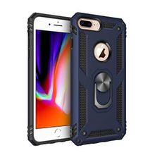 Teleplus Iphone 8 Plus Vega Yüzüklü Tank Kapak Lacivert Nano Ekran Koruyucu Cep Telefonu Kılıfı