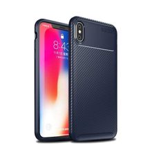 Teleplus Iphone XS Max Kılıf Ultra Soft Negro Karbon Tam Kapatan Cam Siyah Silikon Kılıf