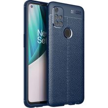 Teleplus Oneplus Nord N10 5g Deri Dokulu Lacivert Silikon Cep Telefonu Kılıf