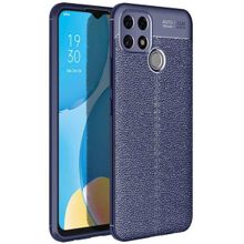 Teleplus Oppo A15 Kamera Korumalı Deri Dokulu Silikon Siyah + Nano Ekran Koruyucu Kılıf