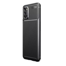 Teleplus Oppo A52 Ultra Soft Negro Karbon Silikon Lacivert Kılıf + Tam Kapatan Ekran Koruyucu