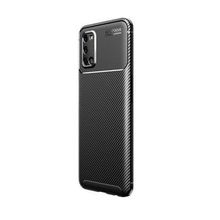 Teleplus Oppo A52 Ultra Soft Negro Karbon Silikon Lacivert Kılıf + Tam Kapatan Ekran Koruyucu