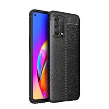 Teleplus Oppo A74 Deri Dokulu Silikon Siyah Kılıf