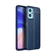 Teleplus Oppo A96 4G Deri Dokulu Niss Silikon Siyah Kılıf