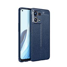Teleplus Oppo Reno 7 4G Kamera Korumalı Deri Dokulu Silikon Siyah Kılıf