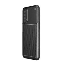 Teleplus Realme 7 Negro Karbon Dokulu Siyah Nano Ekran Koruyucu Silikon Cep Telefonu Kılıf