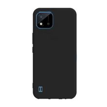Teleplus Realme C11 2021 Mat Lüks Silikon Siyah Kılıf + Nano Ekran Koruyucu
