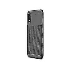 Teleplus Samsung Galaxy A01 Negro Karbon Siyah Nano Ekran Koruyucu Silikon Cep Telefonu Kılıf