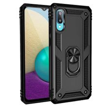 Teleplus Samsung Galaxy A02 Vega Yüzüklü Çift Katmanlı Tank Lacivert Kılıf